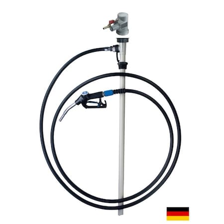 Flux Drum Pump, Polypropylene, 39" Long, Air Operated Motor, 470W Power, Hose, Hand Nozzle 24-ZORO0121
